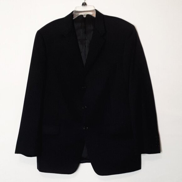 MEN'S JOSEPH ABBOUD Black Wool Suit Coat, Blazer, Sport Coat; Size 42R - Picture 1 of 6